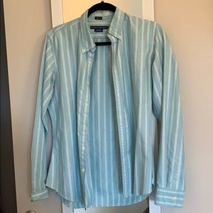 Ralph Lauren women’s blue striped collared shirt